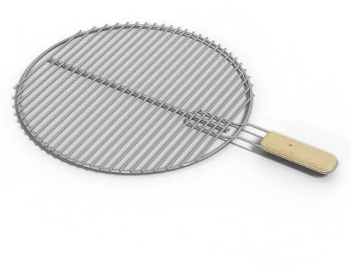 HAGO Edelstahl Grillrost | Rund Ø54,5cm | Ersatzrost | Grillgitter | Grillgitter | universal | mit Griffen | Edelstahl | massiv | Gasgrill | Kohlegrill