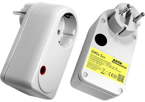 AUTH Netzfilter Universal-Breitband, Zwischenstecker (16 A, 30 k-200 MHz, Überspannungsschutz (SPD), lichtgrau)
