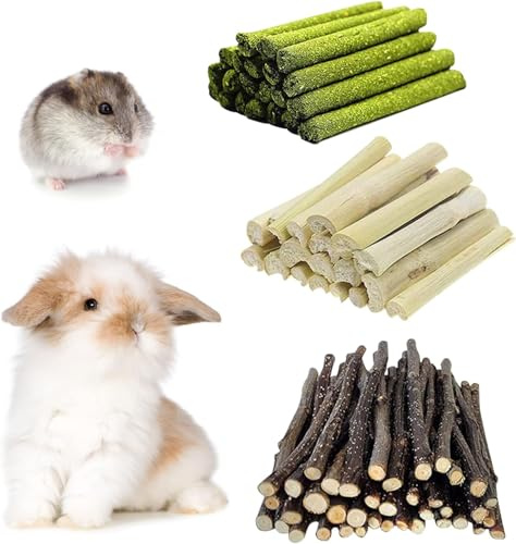 HTRTRR Timothy Hay Sticks, 300 g, Juguete para Masticar Conejo, Juguete mordedor para hámster, Juguete para el Cuidado Dental de Animales pequeños, Juguete para Masticar para Conejos, hámsteres