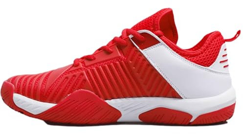 RJPzidK Zapatos de Esgrima Profesionales para Hombres y Mujeres Zapatillas Deportivas Ligeras Botas Deportivas Cómodas(Red,43#)