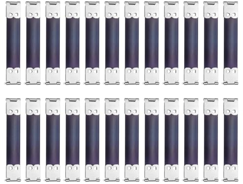QUARKZMAN 24Pcs Marco Flexible Interno de Metal, 8cm/3.1 Marco de Monedero con Cierre de Beso, Bisagras para Bolso, Clip para Cartera, Manualidad, Fabricación de Monederos, Plateado