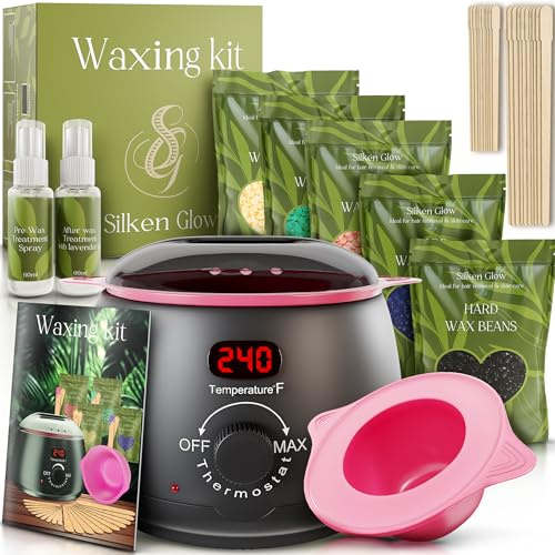 Wax Kit for Hair Removal, Wax Pot for Hair Removal for Face, Body, Leg, Bikini, Brazilian Wax, Waxing Kit for Women & Men (34 Accessories)