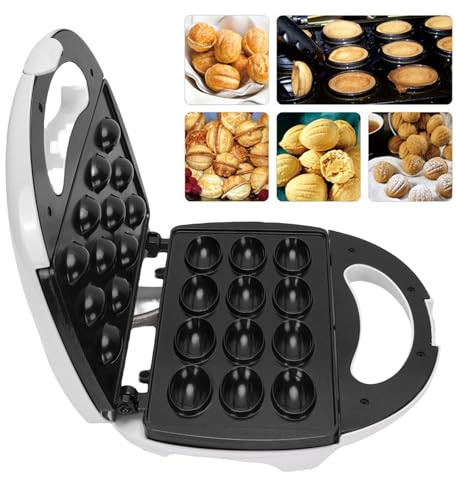 Walnut Cookie Mold Maker 12, Non Stick Double Sided Walnut Cookie, Walnut Cookie Maker Electric Non Slip Feet, Walnut Cookies Mold Press Grill For Flapjacks, Nut Cookies (110V US