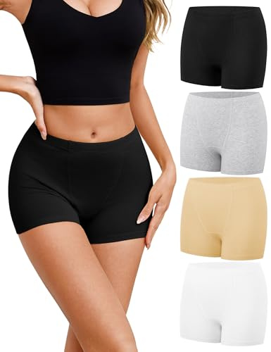 Ocexteur Short Femme Ete Boxer Femme Shorty Panty Coton Caleçon avec Entrejambe