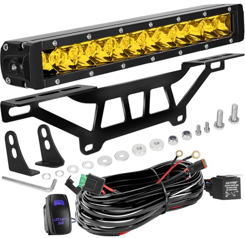 Drieaco Maverick X3 Barre lumineuse jaune avec support de montage et interrupteur à bascule Kit de faisceau de câblage pour Can-Am Maverick X3 et X3 MAX 2017-2025, UTV 60 W, barre lumineuse LED super