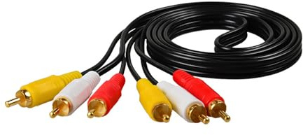 Cavo audio video composito da 3 RCA maschio a 3 RCA maschio a 3 RCA maschio, cavo AV triplo Rca TV, connessione ad alte prestazioni per audio e video migliorati, misura universale per TV, console di