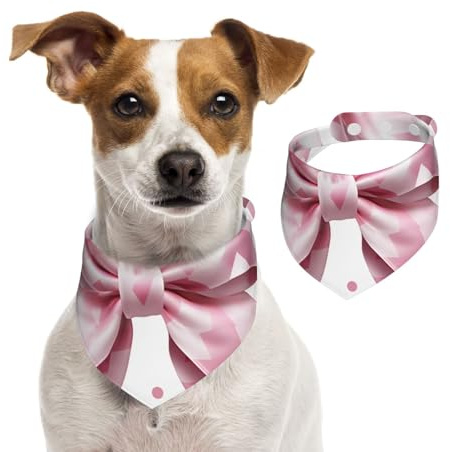 Hundehalstuch mit Schleife, Rosa, 1 Stück, Hundezubehör für kleine Hunde