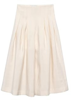 ABEL & Lula Pantalone Lungo Fluido Pieghe per Bambine e Ragazze Crema 14 Anni (157-160cm)