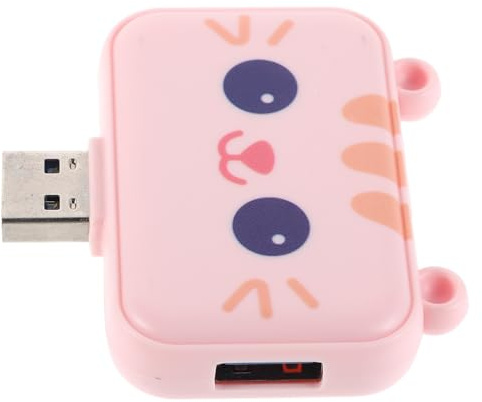 Kisangel USB Type-C Hub Expansion Dock 4-Port USB 3.0 Adapter for Laptop with Pink Desk Grommet Compatible with Computer Accessories and Peripherals