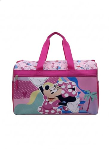 Disney Minnie Mouse Kids Duffle Bag 16.5 – Travel & Sports Bag with Zipper Pocket, Mesh Sides & Shoulder Strap