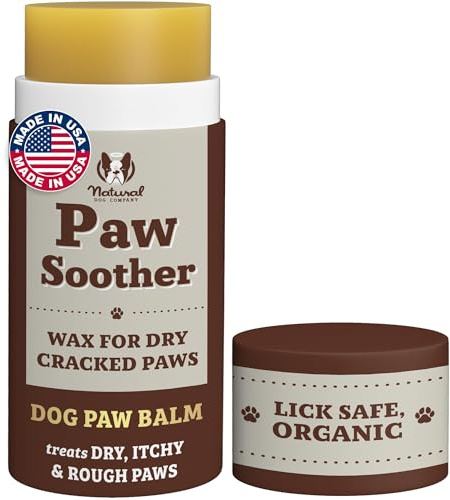 Natural Dog Company Paw Soother Balm & Wax - Dog Paw Balm & Moisturizer for Dry, Cracked Paw Pads, Helps Moisturize & Condition Worn Paws, Coconut Oil & Calendula, Daily Paw Care, 2 oz Stick