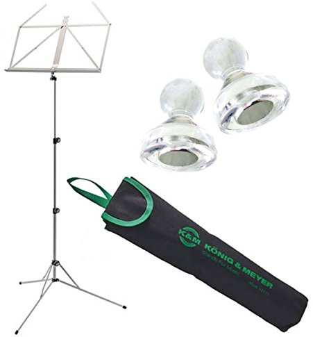 K&M 101 Notenständer mit Tasche + keepdrum MG10 Notenpult Magnete 10 Stück