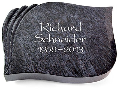 Grabplatte, Grabstein, Grabkissen, Urnengrabstein, Liegegrabstein Modell Eterna 40 x 30 x 7 cm Orion-Granit, poliert inkl. Gravur (Ohne Ornament)