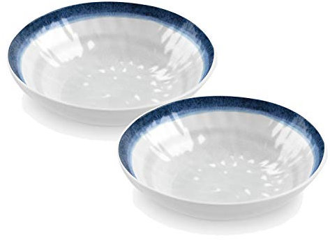 Auntie Morags Coastal/Seaside - Outdoor/Camping/BBQ - Plastic/Melamine - Snack/Pasta/Cereal Bowl Sets (2)