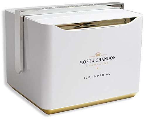 Moet & Chandon Ice Imperial Festival Kühler Geschenk Set mit Eisbox, 2 Champagner Flaschen und 6 Gläser (weiß) - Limited Edition (2 x 0.75 l)