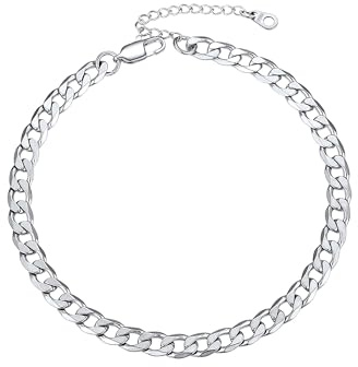 PROSTEEL klassisk unisex-fotkedja av rostfritt stål/18k förgylld ankarkedja/pansarkedja/snörkedja/vetekedja, justerbart fotband för män, kvinnor, pojkar och flickor, sommarsmycken, tillbehör, 22 centimeters, Rostfritt stål