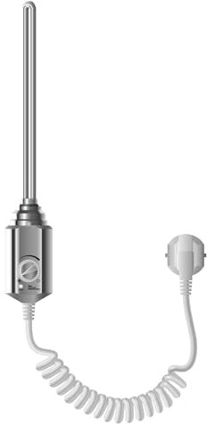 ECD Germany Termostato Regolatore Elettronico di Temperatura per Radiatori da Bagno 1/2 Cromato Acciaio Inox 600W Riscaldatore Elettrico Resistenza Elettrica Scaldasalviette Asta Riscaldante