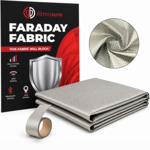 Faraday-Stoff (112 cm x 91 cm) - 5G- & EMP-Schutz für zuhause - Militärqualität Faraday-Beutel zum Selbermachen für EMP-Abschirmung & EMF-Schutzmaßnahmen - RFID-blockierendes Gewebe, EMF-Abschirmung