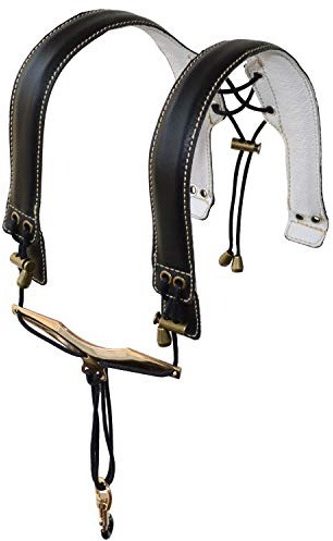 adorence Leder Saxophon Gurt, Saxophon Schultergurt, Harness - H01 Schwarz | Biegsame Alu-Stütze, lange Schulterstützen, handgenäht, Metall-Drehkarabiner; für Alt-, Tenor- & Baritonsaxophon