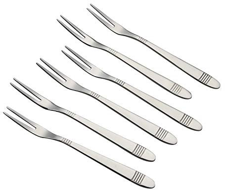 Callyne Set of 12 Mini Fruit Fork, Stainless Steel Two Prong Fork, Appetizer Forks