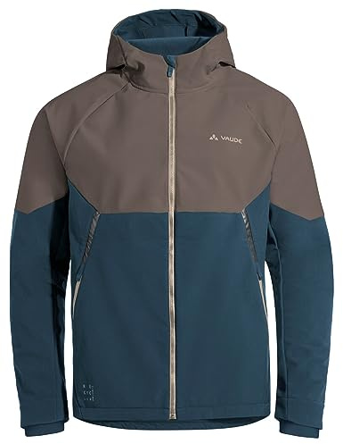 VAUDE Softshell Fahrradjacke Herren Qimsa – Wasserdichte & atmungsaktive Softshelljacke Herren, reflektierende Details, ideal fürs Radfahren im Herbst & Winter - in Braun, Größe: L