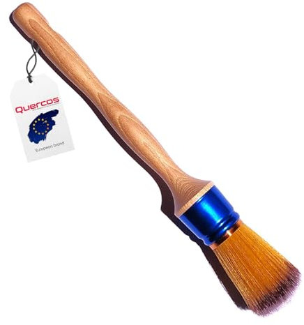 Quercos. Pennello pressato. Pennello rotondo puntale blu. Pennello rotondo pittore. Setola EVO-fibra morbida e indeformabile. Pennello da ritagliare finitura professionale (n. 12)