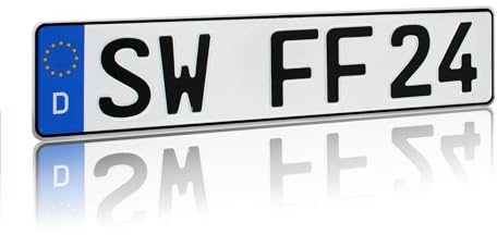 DIN-zertifizierte Kfz-Kennzeichen Standardgröße 520x110mm passend für Auto Fahrradträger Anhänger offizielle Nummernschilder Wunschkennzeichen (05 Kennzeichen Anhänger)