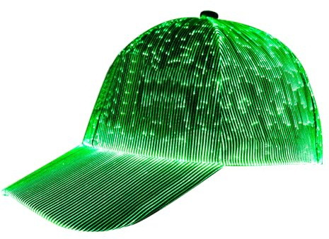 lumisonata LED Mütze mit Lichtfaser – Leuchtende Baseballkappe mit 7 Farben, USB wiederaufladbar, Glowing Cap für Rave, Partys, EDM & Festival – Leuchtmütze für Damen & Herren