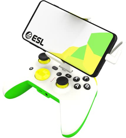 RiotPWR ESL Game Controller for Android Smartphones USB-C, Interference-Free Game Flow, Power Pass Through Charging, ZeroG Holder, Improved 8-Way D-Pad, Share Button, Audio Jack, RP1925ESL,