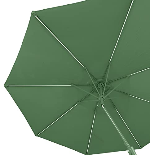 blumfeldt Calais Sonnenschirm, 300 cm x 265 cm höhenverstellbarer und faltbarer Gartenschirm mit Solar-LED-Beleuchtung und UV-Schutz Wasserdichter Sonnenschutz für Balkon, Terrasse und Gartenschirm