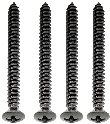 Musiclily Ultra 4x45mm Halsplatte Tremolo Federkralle Schraube Schwarz4Stk. | Edelstahl,für E-Gitarre Bass