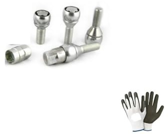 Compatible avec Peugeot 807 - (B63/D) BOULONS ANTIVOL pour PNEUS DE Voiture VIS pour Jante en Acier 4 PINS + 2 CLÉS