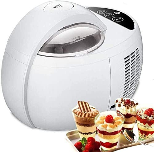 Samnuerly Mini máquina para Hacer Helados de Gran Capacidad, 1 l, para el hogar, Completamente automática, Helado, Sorbete, Yogur Helado, niños, Bricolaje, casero, Profesional, Helado, Blanco, hogar