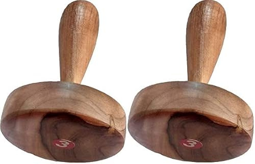 Zyrena PACK OF 2 WOODEN ROTI CHAPATI DATTA PRESS POTATO MASHER
