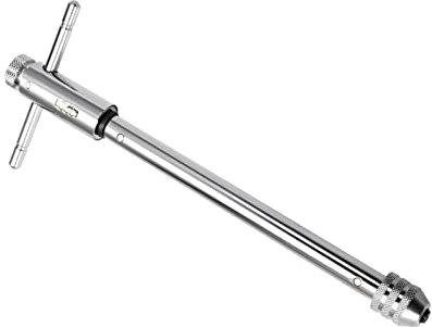 CoCud Gewindebohrer Griff Passt M3-M8 / 2mm-9mm Zapfstellen Größe 250mm Körper Verchromt T-Handgriff Einstellbar Schraubenschlüssel Reibahlen Hand Werkzeug