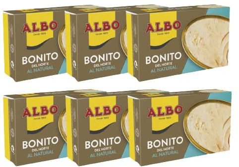 Albo Conserva de Bonito del Norte al Natural, Pack 6 Latas x 112 g