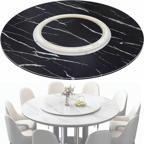 EMENAR 80cm Mesa Giratoria De Comedor Grande, Bandeja Giratoria, Organizador De Mesa para Cocina Y Hogar, Plato Giratorio De Madera Lazy Susan, Grueso Y Duradero (Color : Marble Black, Size : 100cm/