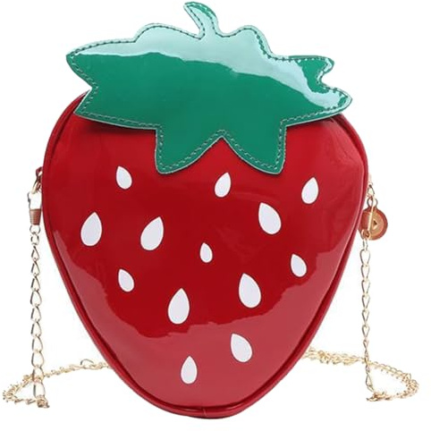 MenYiYDS 1 Pcs Erdbeer-Handtasche, Erdbeer-Umhängetasche, Cartoon-Kleintasche, Kosmetiktasche, Aufbewahrungstasche, Partyzubehör
