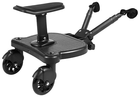 Universal Kinderwagen Skateboard Kinder Skateboard mit Sitz Straßen Skateboard Reise Kinderwagen Rolling Skateboard für 2-6 Jährige Maximale Belastbarkeit 55 lbs (schwarz)