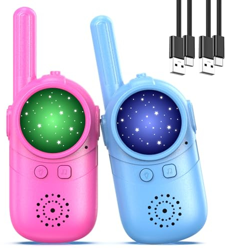 Inspireyes Walkie Talkie Kinder Aufladbar, 48 Stunden Arbeitszeit, 8 Kanäle 2-Wege-Radio, Geschenke für Kinder Jungen Mädchen, Outdoor Wandern Camping, Spielzeug 3-12 Jahre