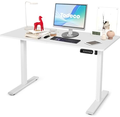 Todeco Höhenverstellbarer Schreibtisch Elektrisch 120 x 60 cm, Bürotisch