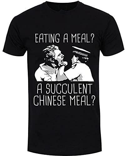 Eating A Meal A Succulent Chinese Meal Tee Round Neck Unisex Tops Men's 100% Cotton Short-Sleeve T-Shirts M Black