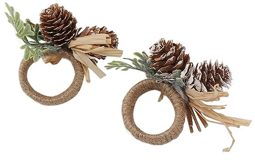 2pcs Anelli Portatovagliolo,Anelli di Tovagliolo di Natale Ferma Tovaglioli Fermatovaglioli per Feste di Matrimonio Compleanno Decorazione Della Tavola