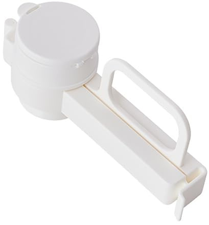 95sCloud-1 Verschlussclips Beutelklammern mit Ausschütter,Küchenclip Tütenclips Snackspender Müslispender Tütenverschluss, Verschlussklammer für Lebensmittel Snacks Nüsse Tüten Beutel (White, 17X5cm)