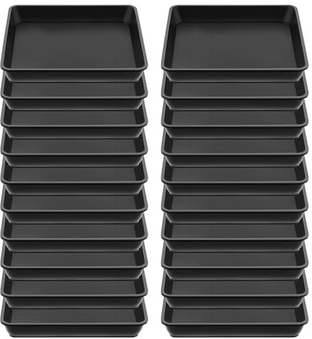 Sibosen 20 Pack Square Plant Saucer,15 cm Plastic Plant Water Drip Tray,Flower Pot Saucers,Square Planters for Indoors and Outdoors No Holes Plants Garden Saucer for Plant Pots Black