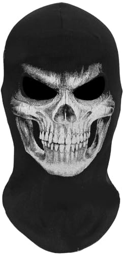 Applysu Ghost Maske Skelett Totenkopf Balaclava Maske Herren Schwarz Motorrad Sturm Ski Maske Halloween Party Gruselige Cosplay Props