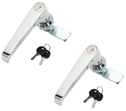 2 serrature per armadietti con chiavi, serrature per armadi di controllo, scatole di distribuzione, serrature per porte e armadi (cromate)