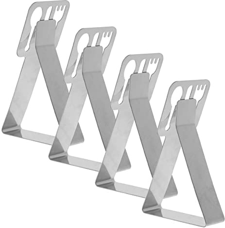 Cabilock 4piezas Sujetamanteles Fijadores Abrazaderas Triangulares para Manteles Antioxidantes