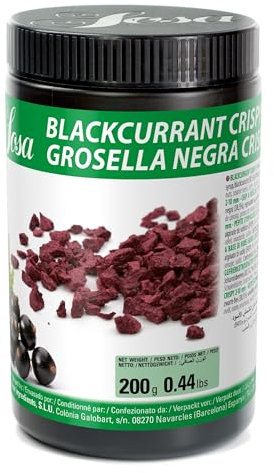 SOSA Crispy Grosella negra 2-10mm - Crispies de grosella negra liofilizados - Bote 200grs - Uso alimentario