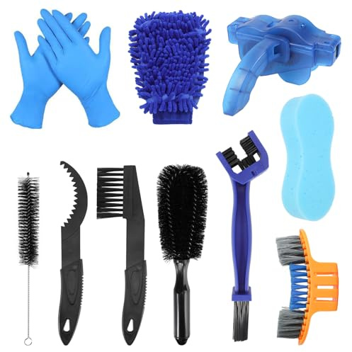 Kit de cepillos para limpieza de bicicletas Oumers, 10 piezas, herramientas para limpiar cadenas de motocicletas, kits de limpieza para bicicletas, cepillos limpiadores para bicicletas